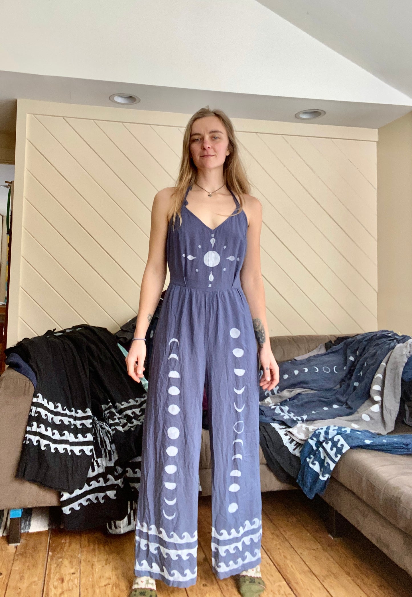 Water Moon jumpsuit - blue flow