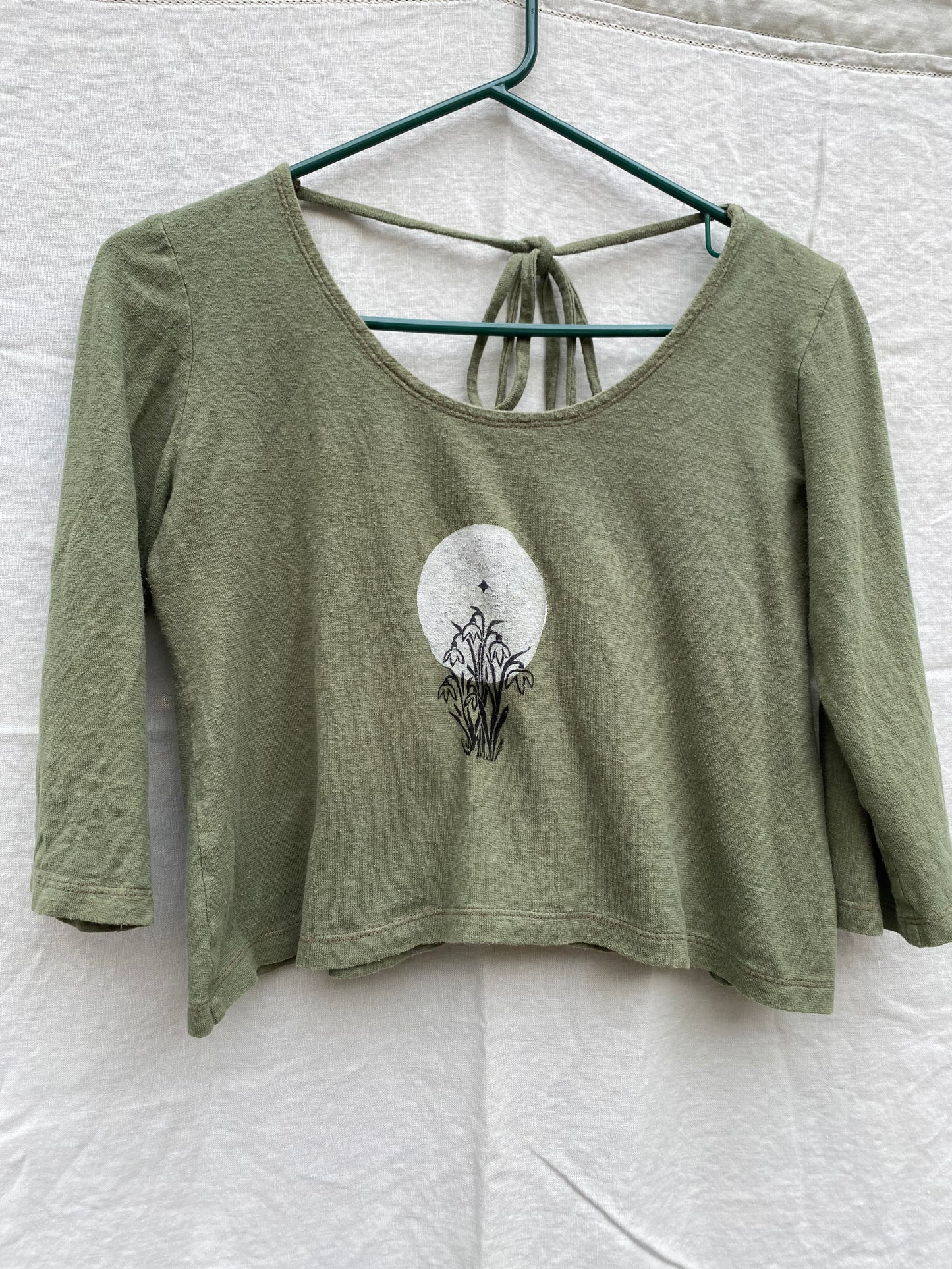 Moonlit snowdrops crop top