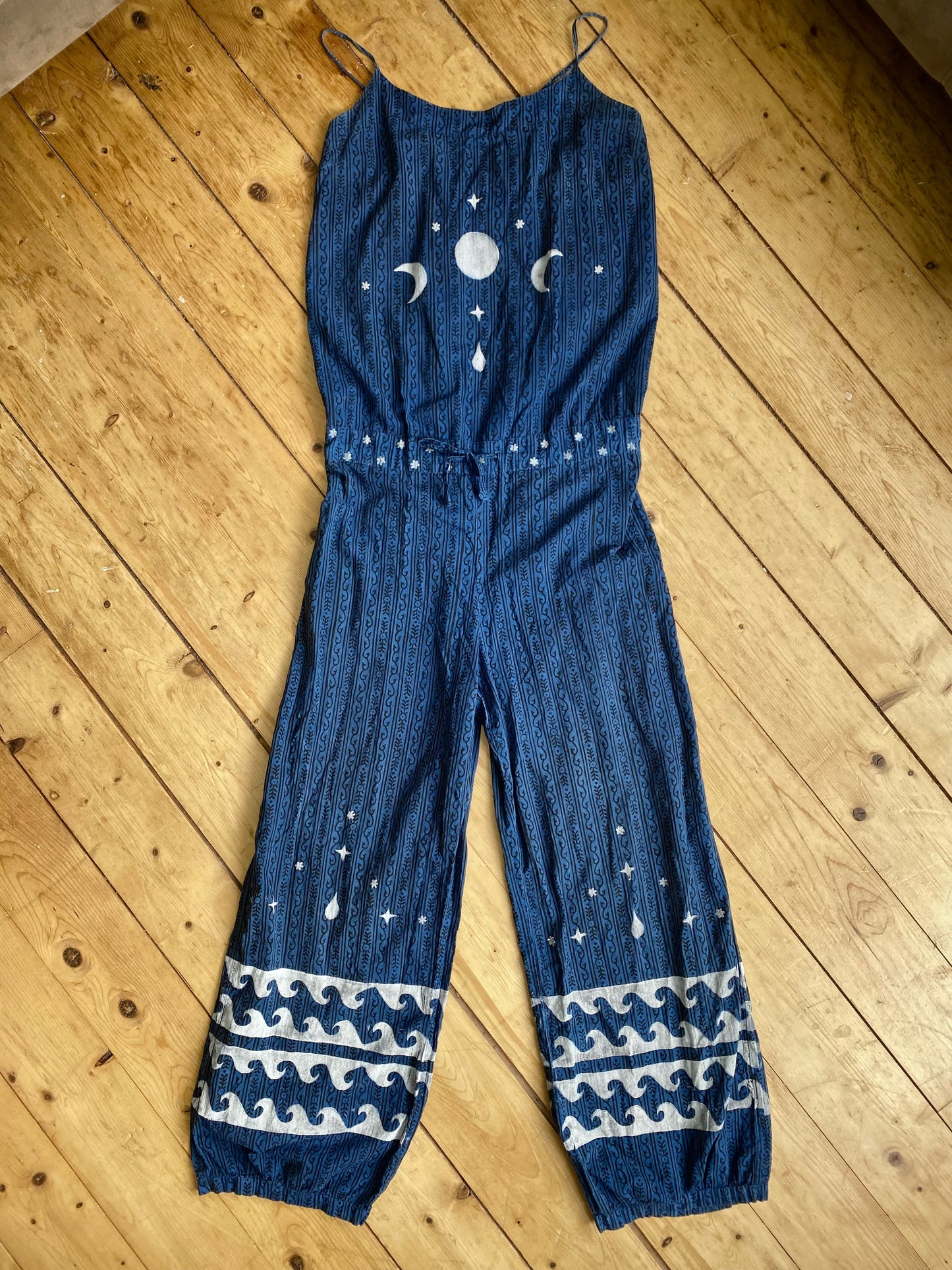 Water Moon jumpsuit - blue patterned