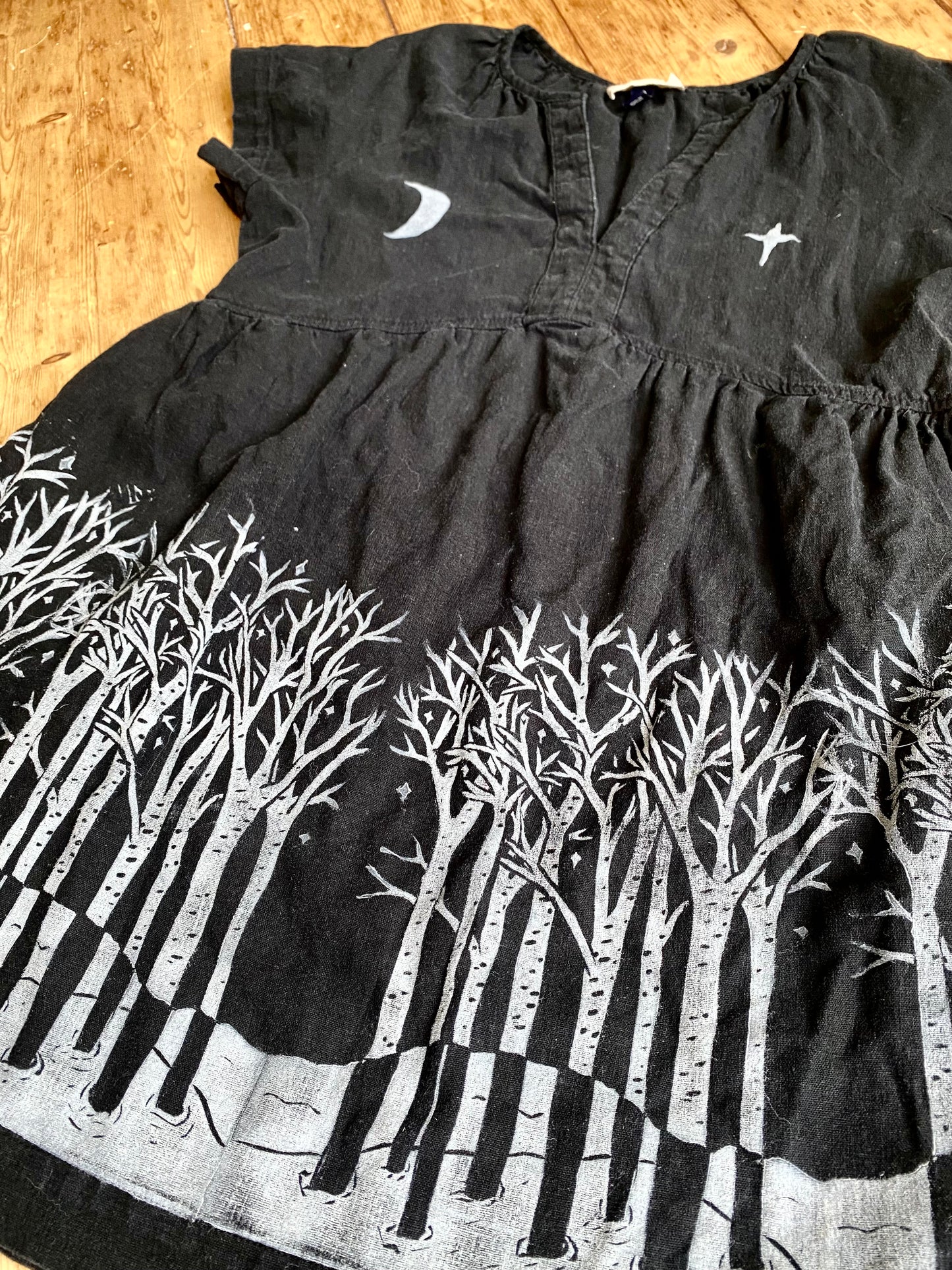 Birches in Snow dress - black