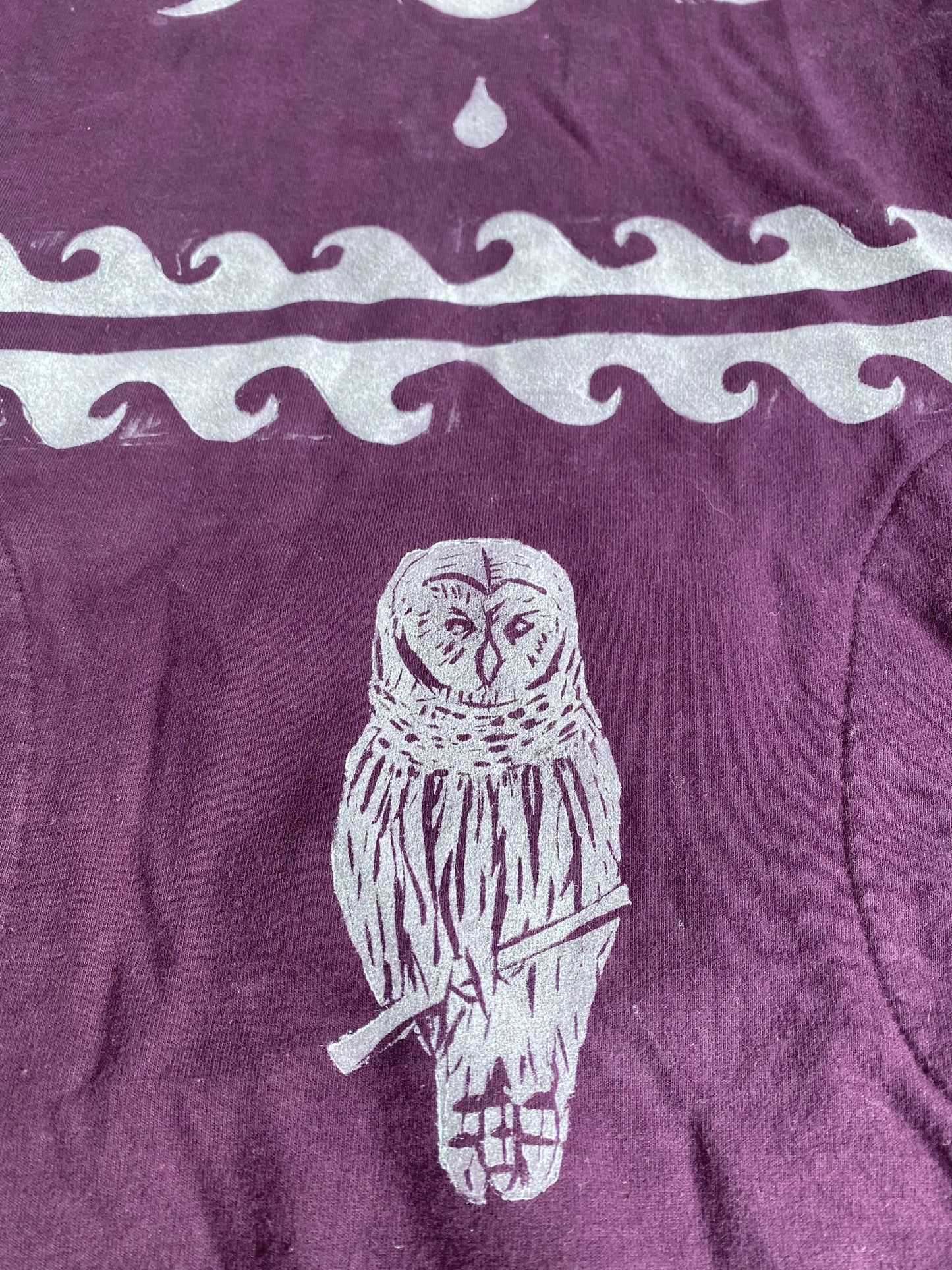 Owl Water Moon dress - purple