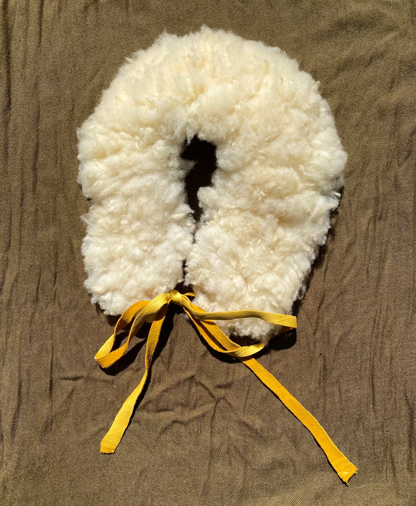 Crocus sheepskin blockprinted collar