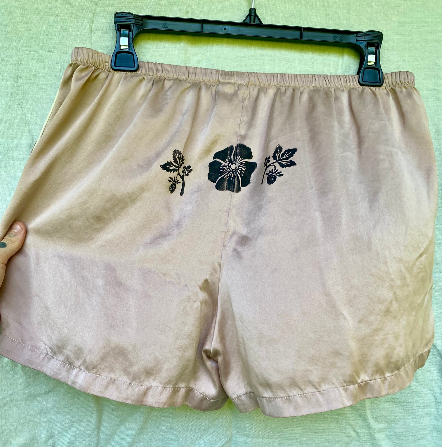 Silky Strawberry Rose Shorts ~ medium