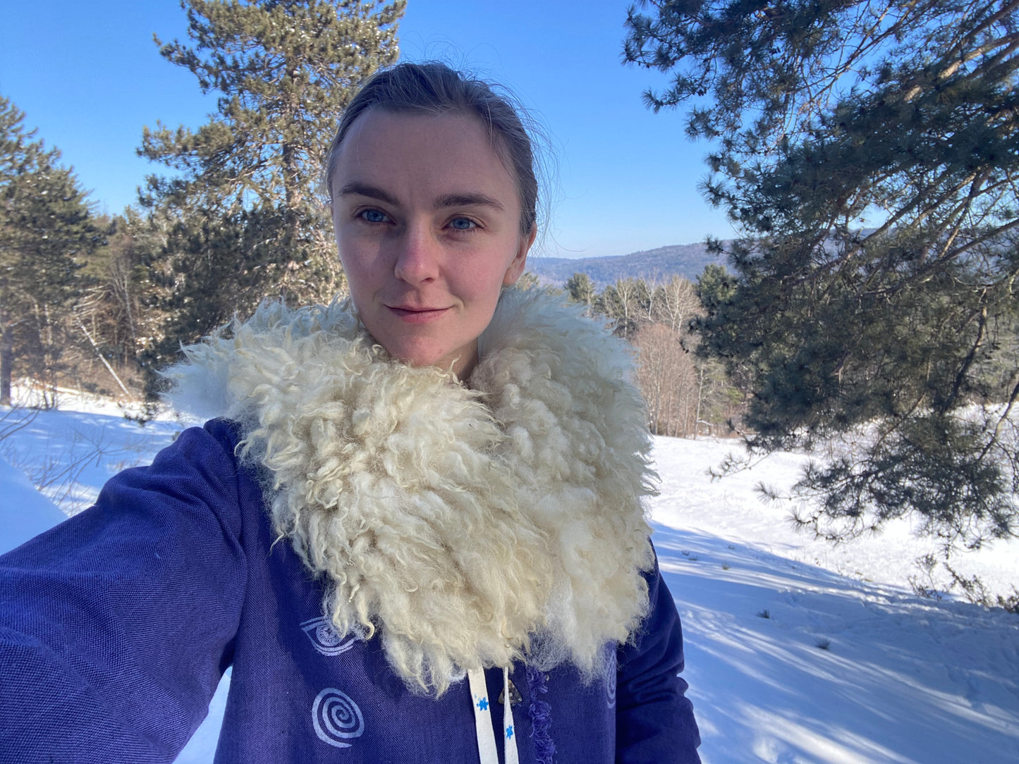 Moon Flow Sheepskin Shawl
