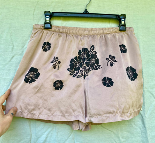 Silky Strawberry Rose Shorts ~ medium