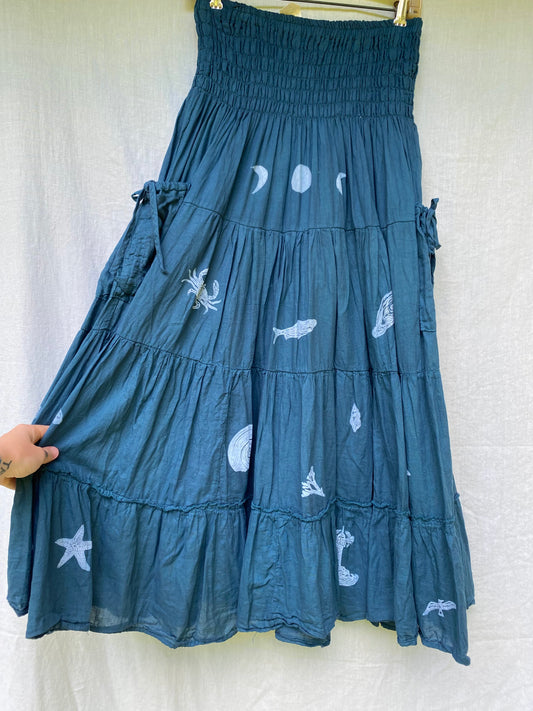 Seaside Shimmer Skirt - flexible sizing