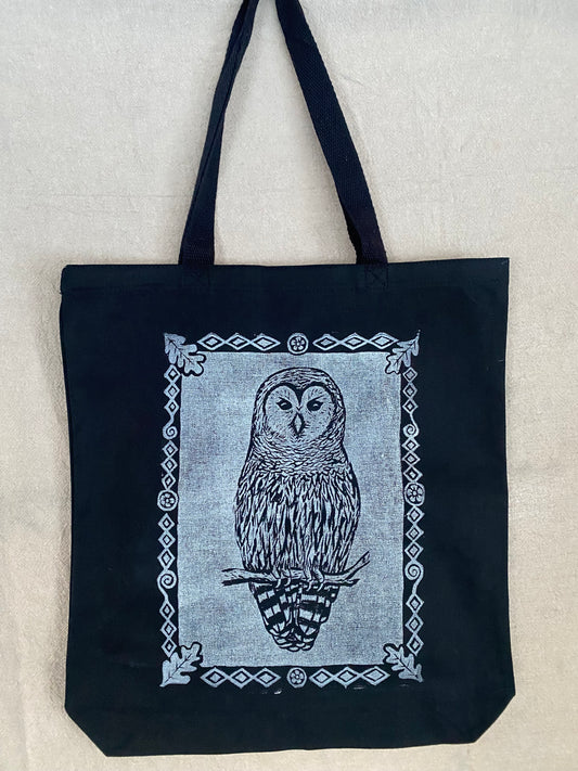 Barred Owl Canvas Tote Bag